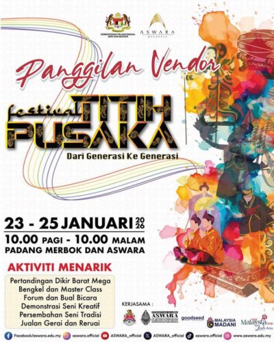 Festival Titih Pusaka Padang Merbok & ASWARA Kuala Lumpur 23 Jan